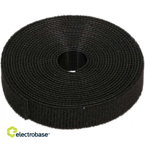 Velcro lente 12.5mm melna (3m)