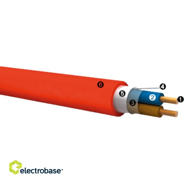 Экранированный огнестойкий кабель 2*0.75мм2 EUROSAFE с заземлением (FE180) (PH120)