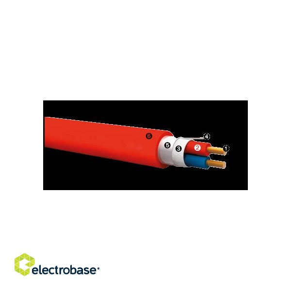 Ekranēts ugunsizturīgs kabelis 2*1.5mm2 JE-H(St)H ar zemējumu (E30/E60) (PH120)