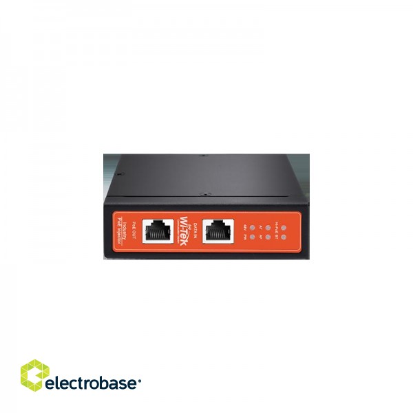 WI-POE58-BT-I-DC ~ 1GE BT 90W PoE+1GE Uplink Industrial PoE Injector DC Input 12-57V DIN-RAIL image 1