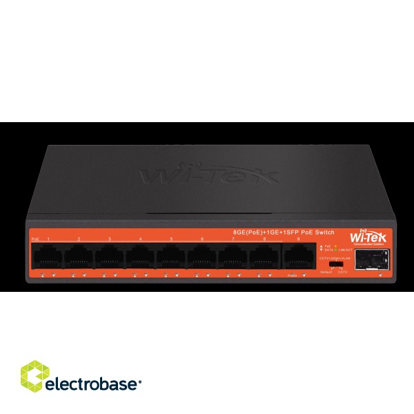 WI-PS309GFH ~ Gigabit PoE Komutators 8GE(PoE)+1GE(Uplink)+1SFP(Uplink)(PoE 65W)