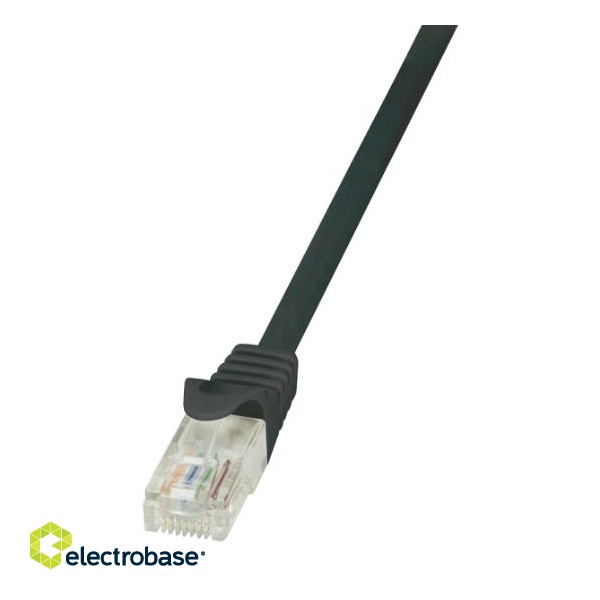 RJ45 kabelis / Patch kabelis 25cm CAT5E U/UTP (melns)