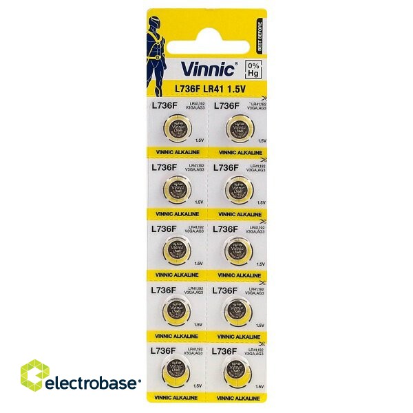 BATG3.VNC10; G3 batteries Vinnic Alkaline LR736/L736/192 in a package of 10 pcs.