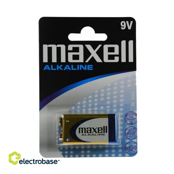 6LR61/9V baterijas Maxell Alkaline iepakojumā 1 gb.