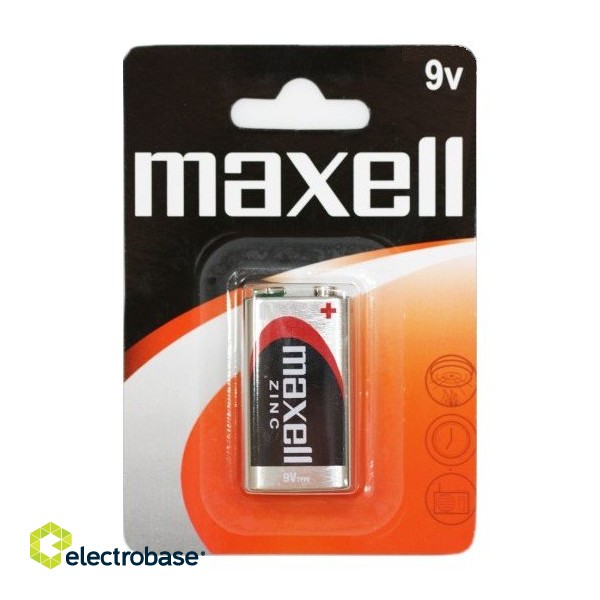 9V 6LR61 / 6F22 battery 9 Volt Maxell Zinc-carbon 1B in package 1 pc.