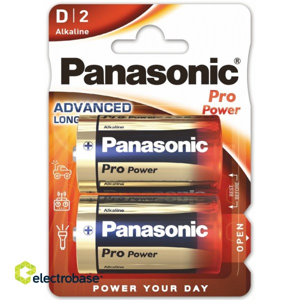 BATD.ALK.PPP2; LR20/D baterijas Panasonic PRO Power Alkaline MN1300/E95 iepakojumā 2 gb.