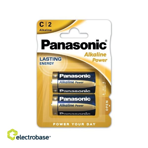 BATC.ALK.PP2; LR14/C baterijas Panasonic Power Alkaline MN1400/E93 iepakojumā 2 gb.