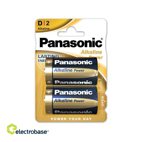 BATD.ALK.PP2; LR20/D baterijas Panasonic Power Alkaline MN1300/E95 iepakojumā 2 gb.