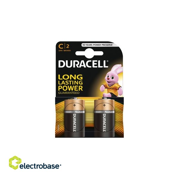 BATC.ALK.DB2; LR14/C batteries 1.5V Duracell BASIC series Alkaline MN1400 in a package of 2 pcs.