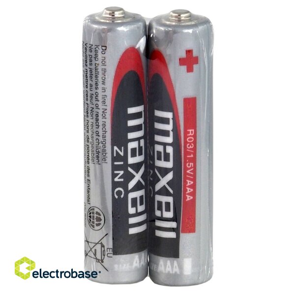 LR03 AAA baterija 1.5V Maxell Zinc-carbon MN2400 E92 iepakojuma 2 gb. image 1