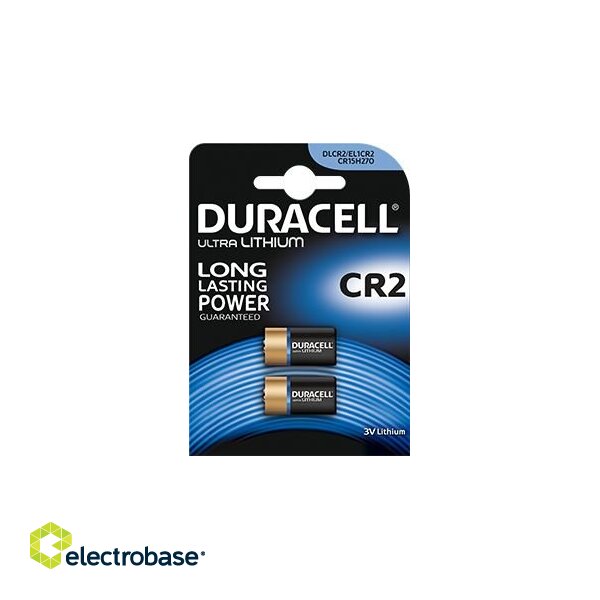 CR2 baterijas 3V Duracell litija DLCR2 iepakojumā 2 gb.