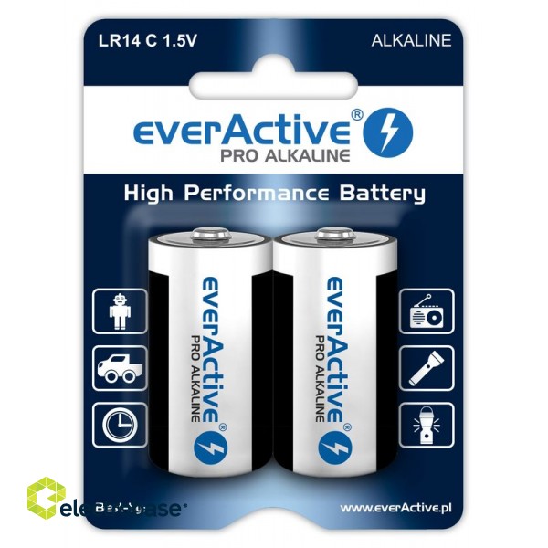 BATC.ALK.eAP2; LR14/C baterijas 1.5V everActive Pro Alkaline MN1400/E93 iepakojumā 2 gb.