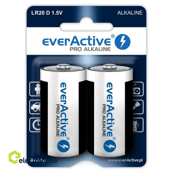 BATD.ALK.eAP2; LR20/D baterijas 1.5V everActive Pro Alkaline MN1300/E95 iepakojumā 2 gb.