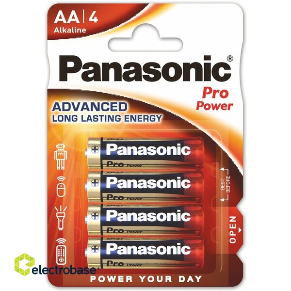 BATAA.ALK.PPP4; LR6/AA baterijas Panasonic PRO Power Alkaline MN1500/E91 iepakojuma 4 gb.