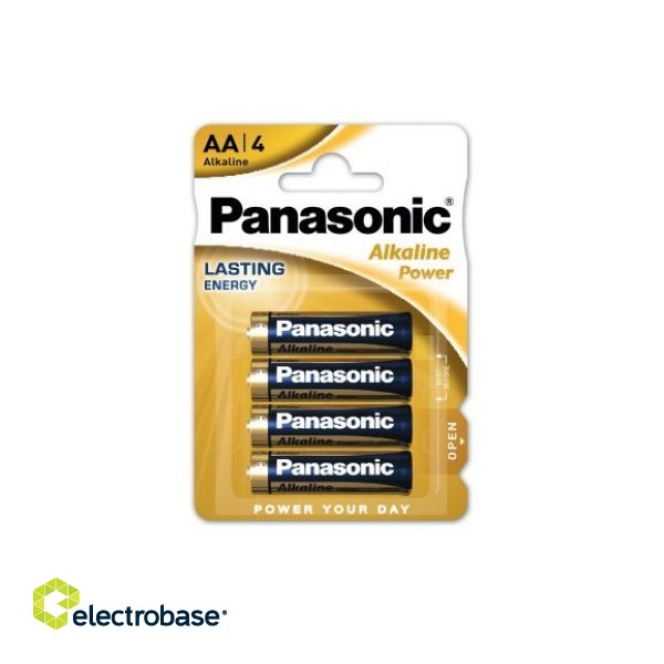 BATAA.ALK.PP4; LR6/AA baterijas Panasonic Power Alkaline MN1500/E91 iepakojuma 4 gb.