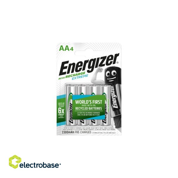AKAA.EE4; R6/AA akumulatori 1.2V Energizer Recharge Extreme Ni-MH HR6 2300 mAh iepakojumā 4 gb.