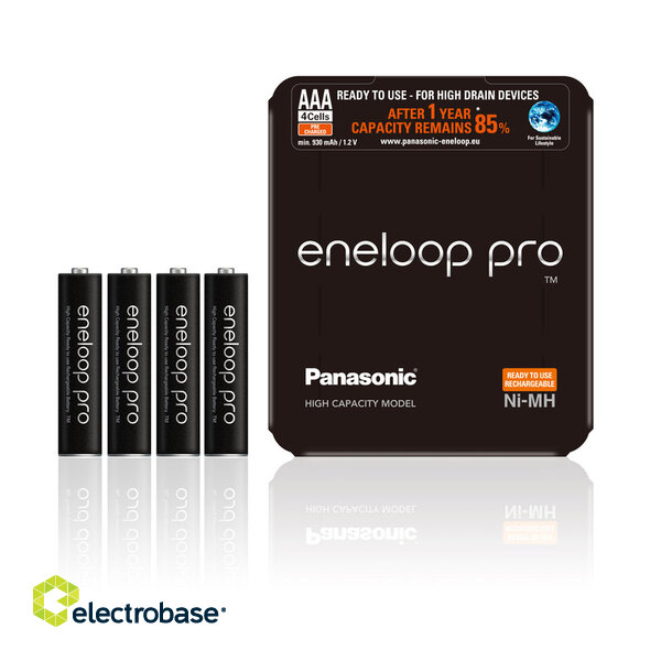 AKAAA.ENP4SP; R03/AAA batteries 1.2V Eneloop Pro Ni-MH BK-4HCDE/4LE in a package of 4 pcs. image 2