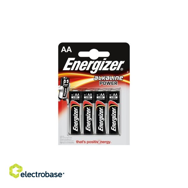 BATAA.ALK.EP4; LR6/AA baterijas 1.5V Energizer Power Alkaline MN1500/E91 iepakojumā 4 gb.