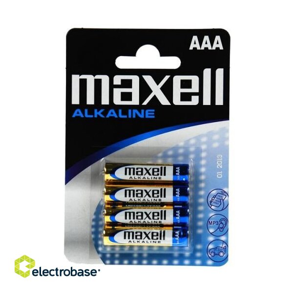 BATAAA.ALK.MX4; LR03/AAA baterijas 1.5V Maxell Alkaline MN2400/E92 iepakojumā 4 gb.