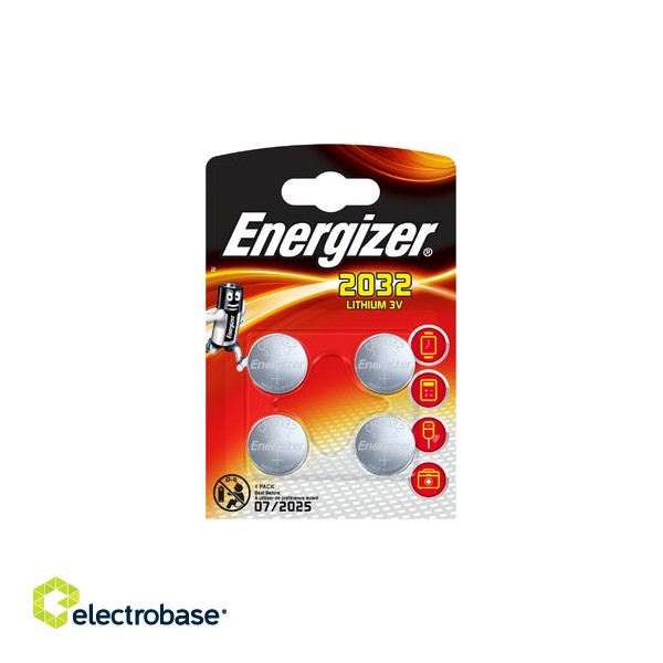 BAT2032.E4; CR2032 batteries 3V Energizer lithium 2032 in a package of 4 pcs.