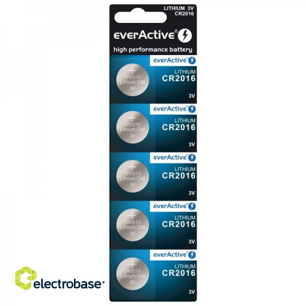 BAT2016.eA5; CR2016 batteries 3V everActive lithium - in a package of 5 pcs.
