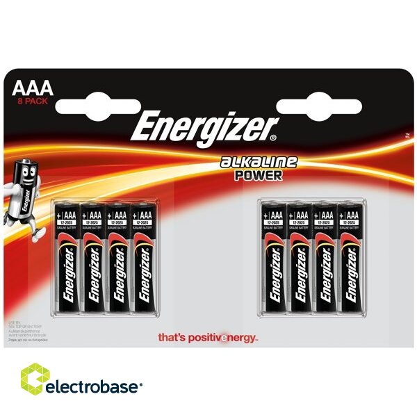 BATAAA.ALK.EP8; LR03/AAA baterijas 1.5V Energizer Power Alkaline MN2400/E92 iepakojumā 8 gb.