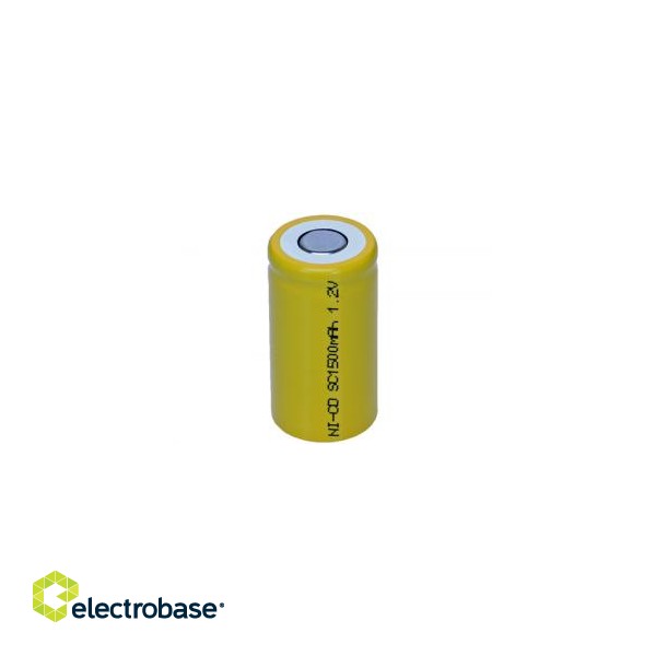 SC akumulators SubC 1.2V Ni-Cd D-SC1500 1500mAh 1.8Wh Ø23.0x43.0mm 43g