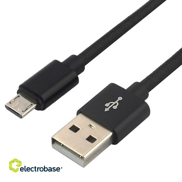 USB micro B -kaapeli / USB A 1.0m everActive CBB-1MB 2.4A 1 kpl pakkauksessa. image 1