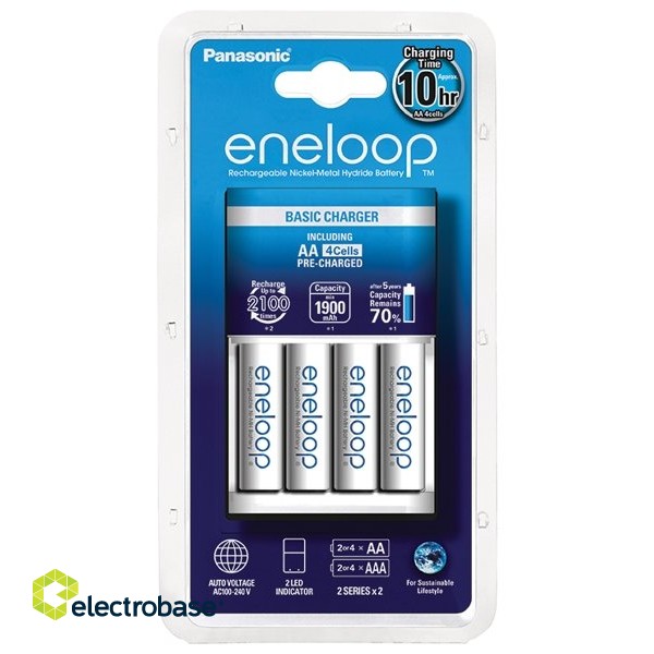 BCUA.CC51.4x2000; BQ-CC51 (CC18) chargers Eneloop with 4x R6 2000 in a package of 1 pc.