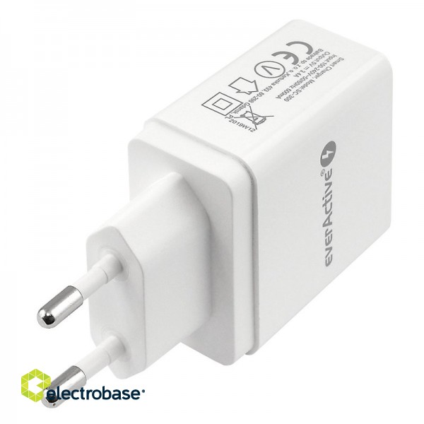 Rozetes lādētājs - barošans bloks USB 5V everActive SC-300 iepakojumā 1 gb. image 3