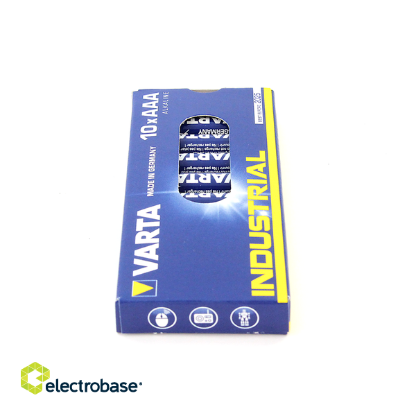 БАТААА.АЛК.ВИ10; Батарейки LR03/AAA Varta Industrial Alkaline MN2400/4003 в упаковке по 10 шт. фото 2