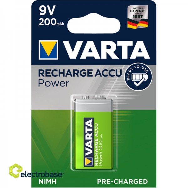 AK9.V1; 6F22/9V batteries Varta READY2USE Ni-MH 200 mAh/56722 in a package of 1 pc.