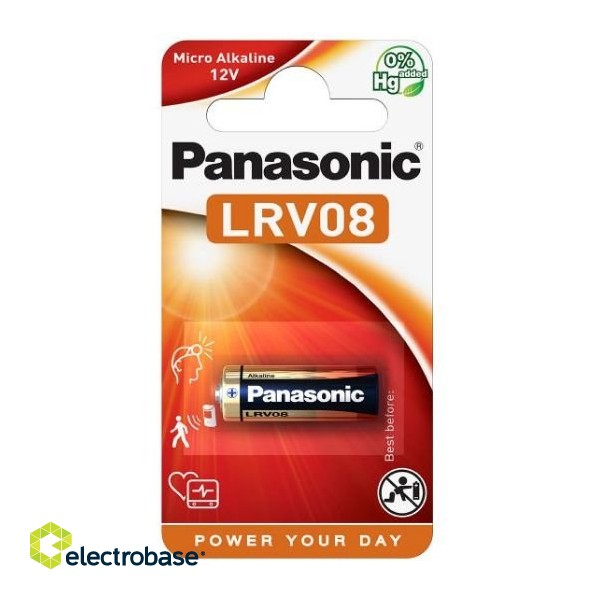 BAT23.P1; 23A baterijas Panasonic Alkaline LRV08 iepakojumā 1 gb.