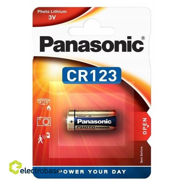 BAT123.P1; CR123 Panasonicu liitiumakud pakendis 1 tk.