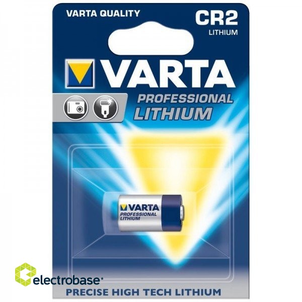 БАТ2.В1; Батарейки CR2 Varta Litium 6206 в упаковке по 1 шт. фото 2
