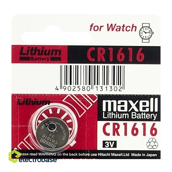 BAT1616.MX1; CR1616 paristot 3V Maxell litium CR1616 1 kpl pakkauksessa.