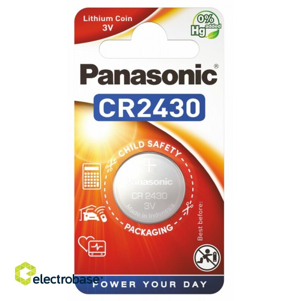 CR2430 baterijas 3V Panasonic litija iepakojumā 1 gb. electrobase.lv