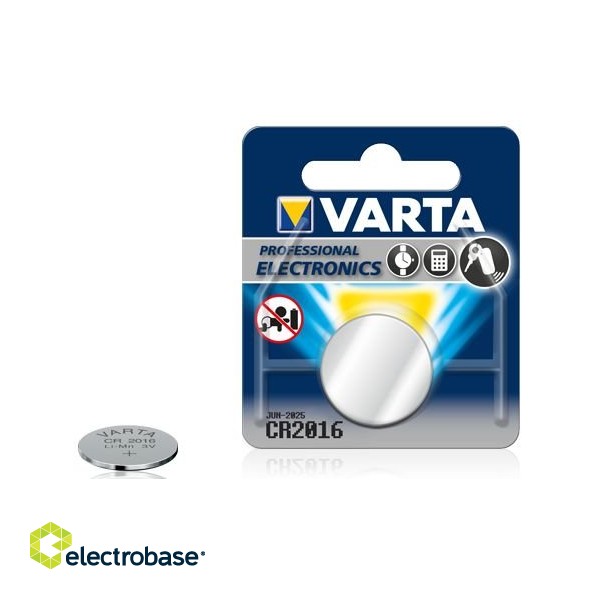 BAT2016.V1; CR2016 batteries Varta lithium 6016 in a package of 1 pc.