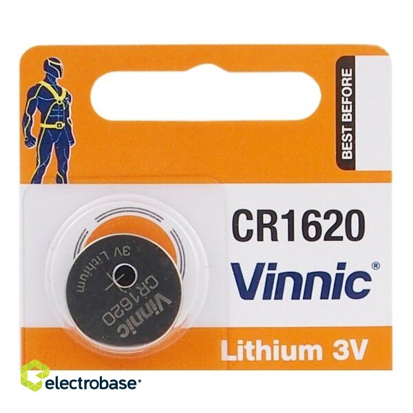 BAT1620.VNC1; CR1620 baterijos Vinnic lithium - pakuotėje 1 vnt.