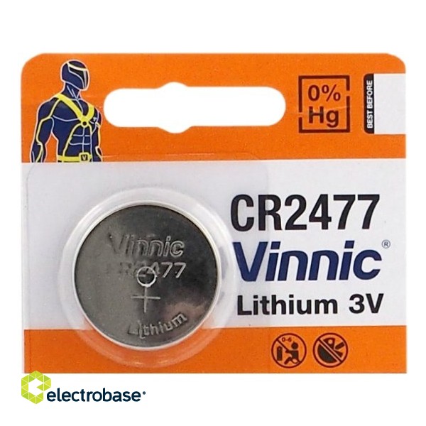BAT2477.VNC1; CR2477 baterijos Vinnic lithium - pakuotėje 1 vnt.