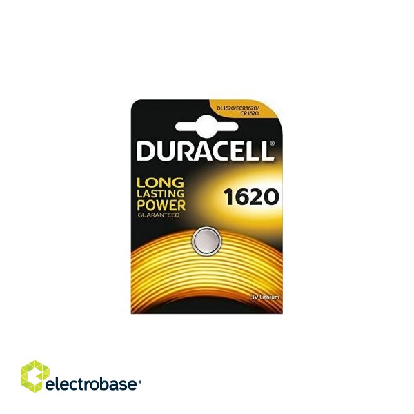 CR1620 baterijas 3V Duracell litija DL1620 iepakojumā 1 gb.