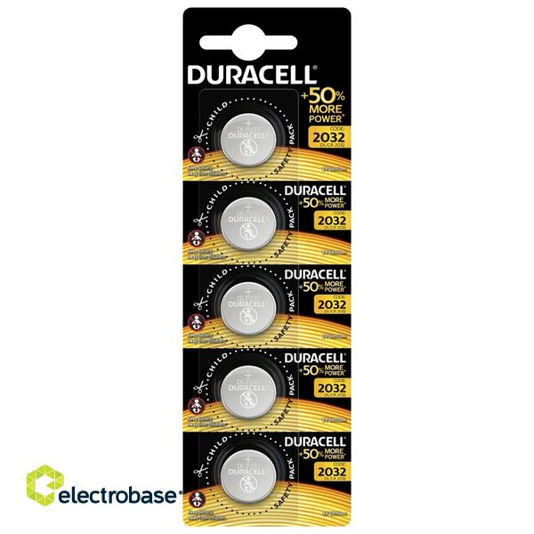 BAT2032.D5; CR2032 batteries 3V Duracell lithium DL2032 HSDC in a package of 5 pcs.