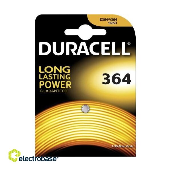 BAT364.D1; 364 batteries 1.5V Duracell silver-oxide SR60/SR621 in a package of 1 pc.