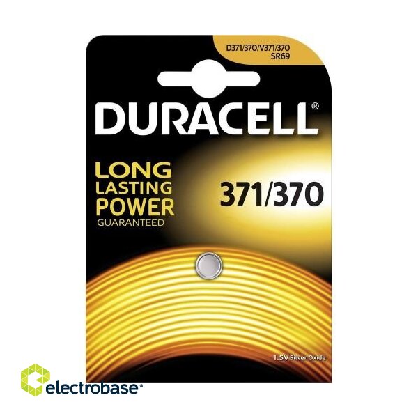 Батарейки 370/371 1,5В Duracell серебряно-оксидные SR920SW в упаковке по 1 шт.