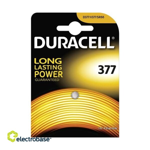 BAT377.D1; 377 batteries 1.5V Duracell silver-oxide SR66 / SR626 in a package of 1 pc.