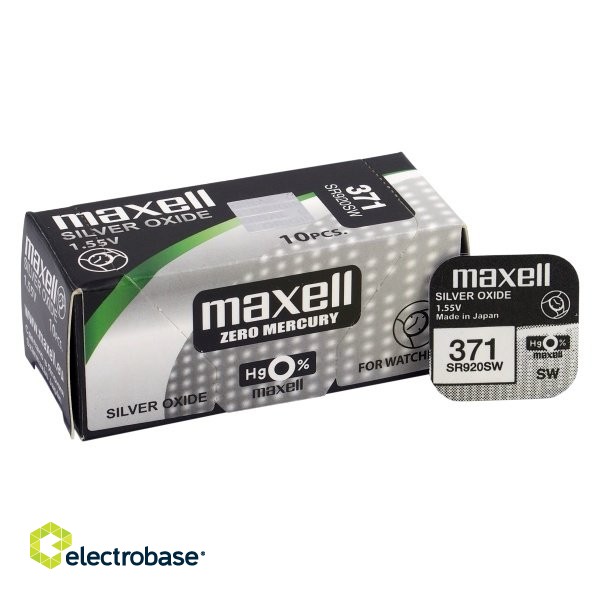 БАТ371.MX1; 371 батарейки 1,55В Maxell серебряно-оксидные SR920SW, 370 в упаковке по 1 шт.