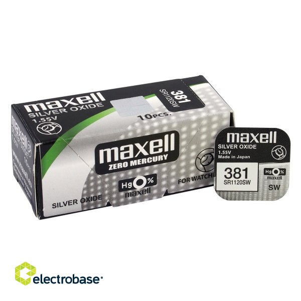 Baterija 381 391 1.55V Maxell sudraba-oksīda SR1120SW iepakojumā 1 gb.