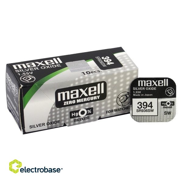 BAT394.MX1; 394 baterijas 1.55V Maxell sudraba-oksīda SR936SW, 380 iepakojumā 1 gb.