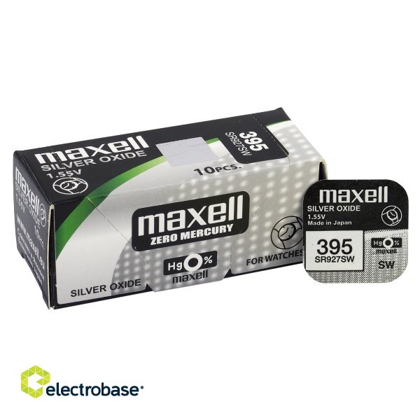 395 399 Батарейки 1,55В Maxell оксид серебра SR927SW, 399 в упаковке по 1 шт.