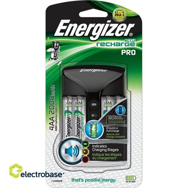Energizer PRO laturi + 4xR6/AA 2000 mAh CHPRO pakkauksessa 1 kpl. image 1
